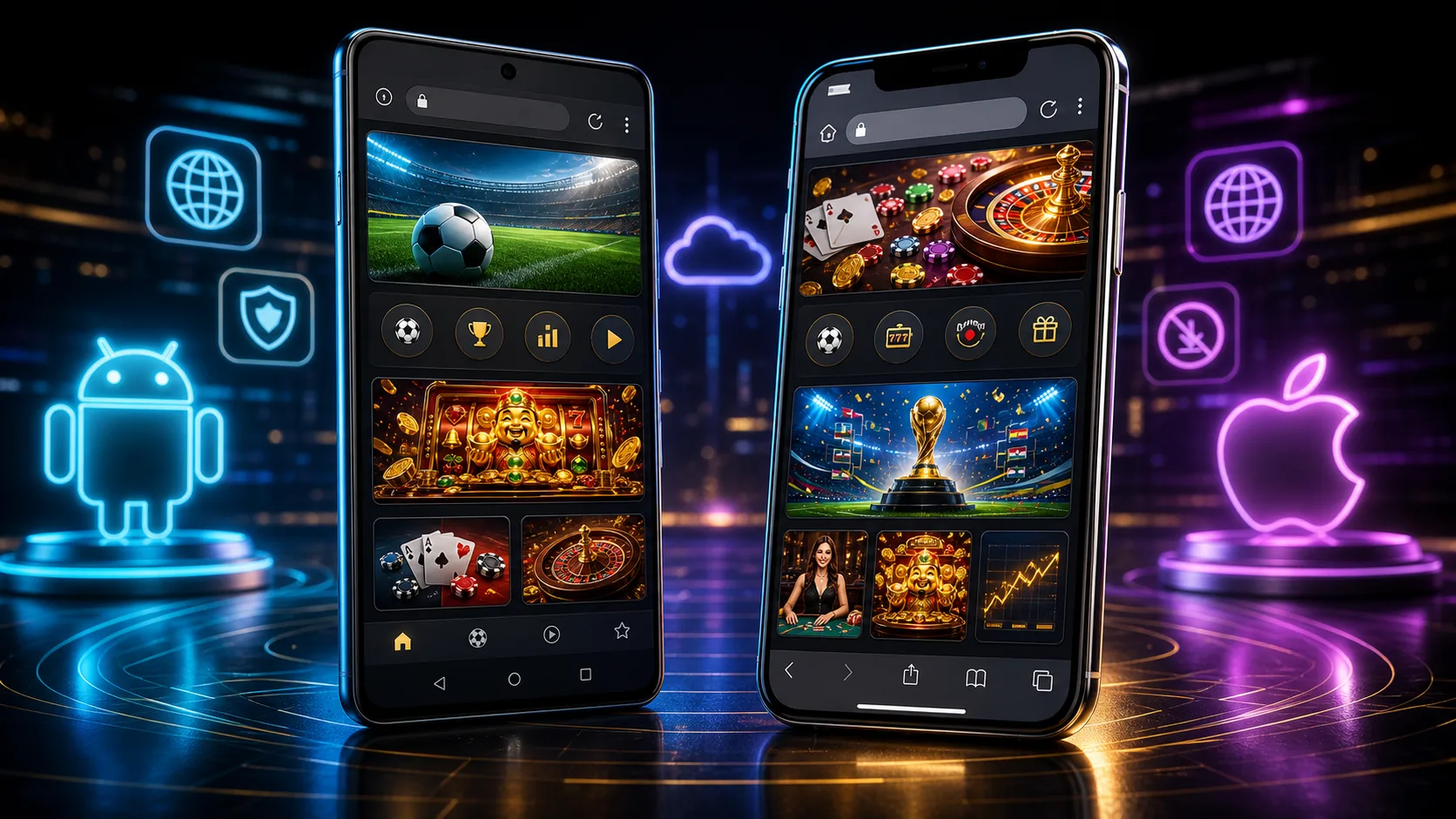 Experiência sportingbet compatível com Android e iOS no navegador mobile